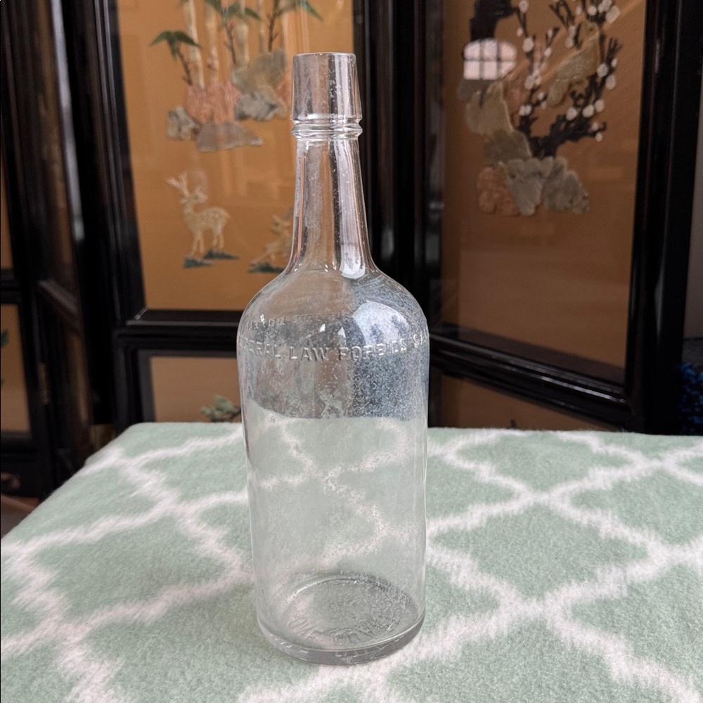 Vintage Schenley one quart clear glass bottle